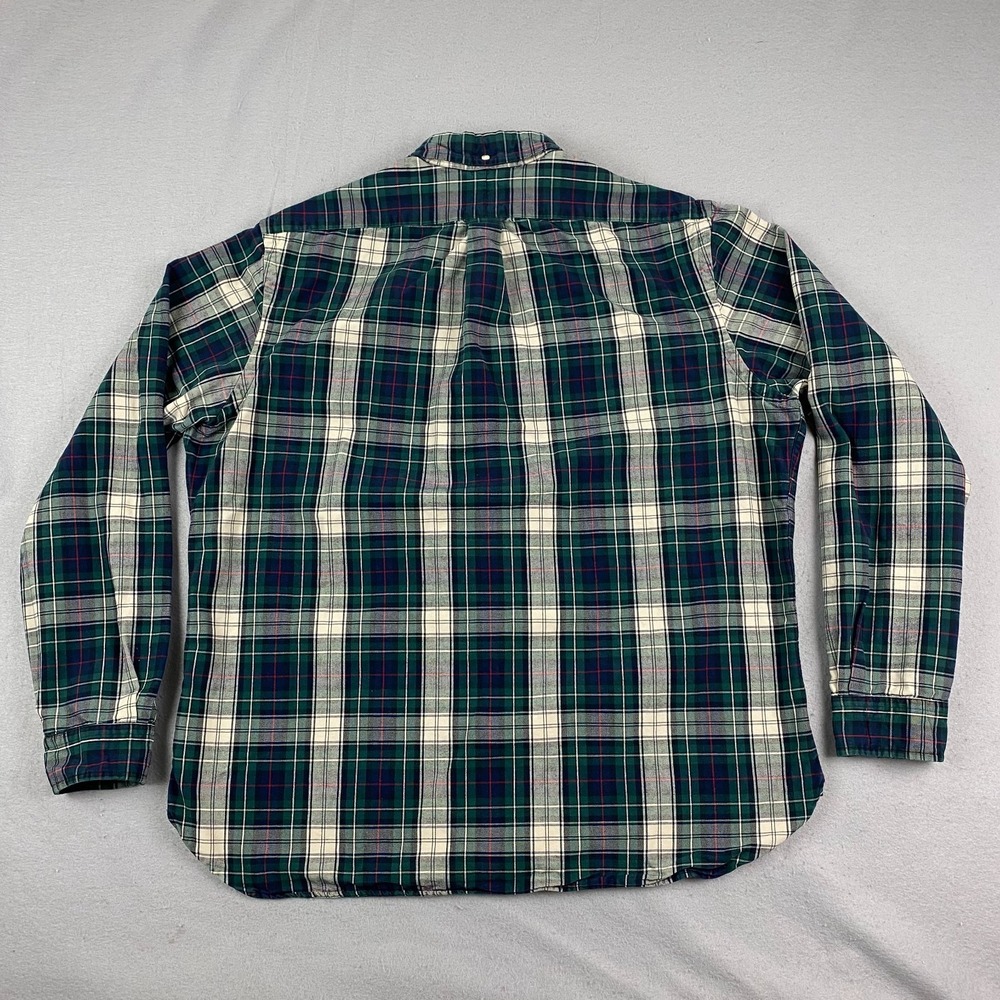 Polo Ralph Lauren Classic Fit Oxford Shirt Mens XL Green Beige Plaid Pocket - Picture 8 of 13